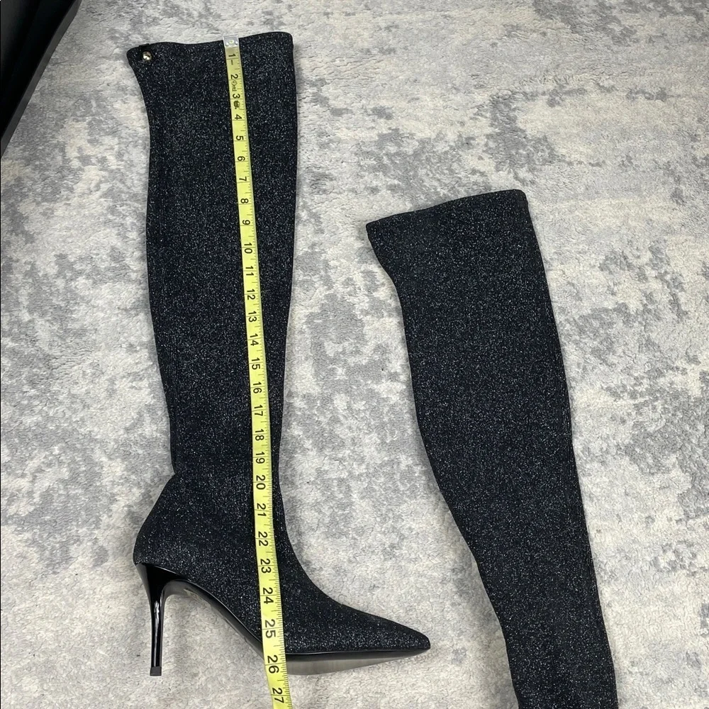 NIB Giuseppe Zanotti Stretch Glitter Over The Knee Boots Black Sz 36